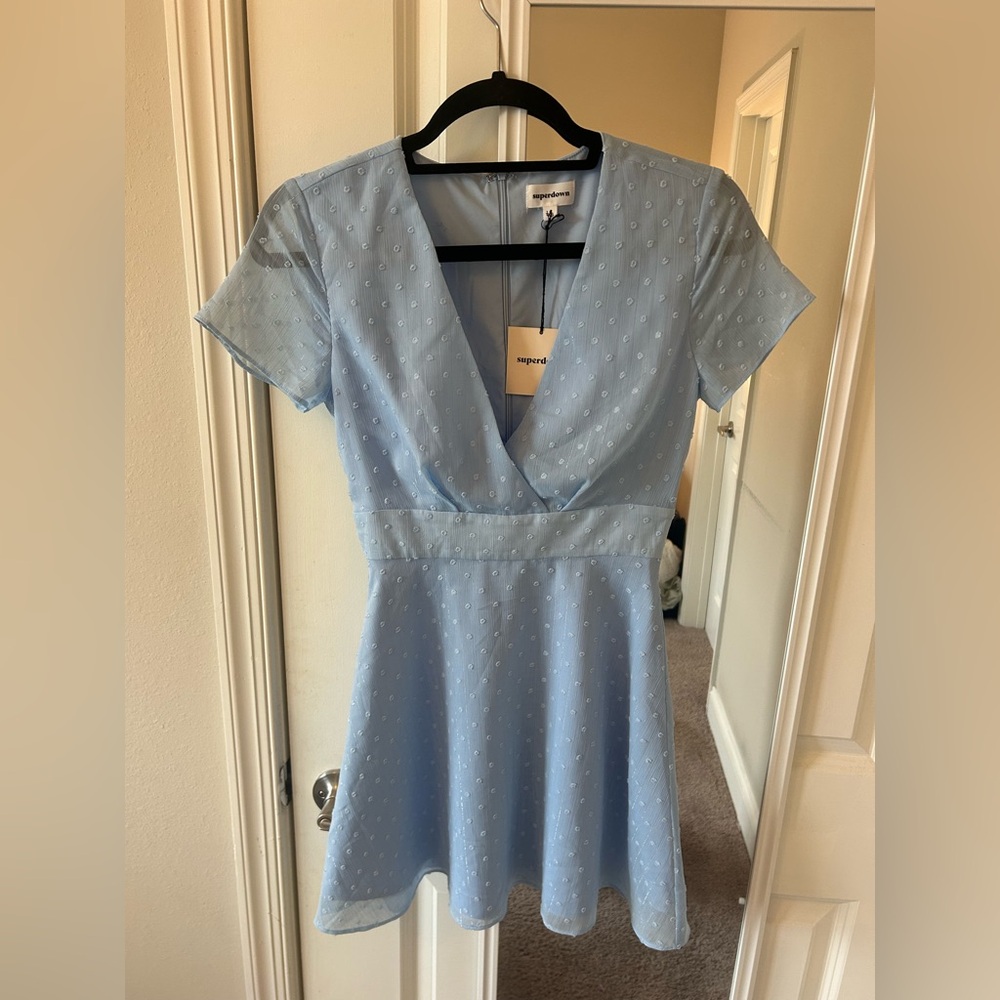 Superdown Bree mini dress 
Color: light blue 
Size: XS
